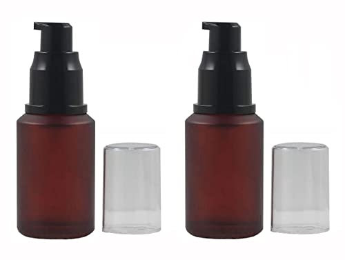 XINGZI Bocaux en Verre Lot de 2 flacons vides rechargeables en verre rouge vin 50 ml pour lotion, maquillage, huile, crème, émulsion