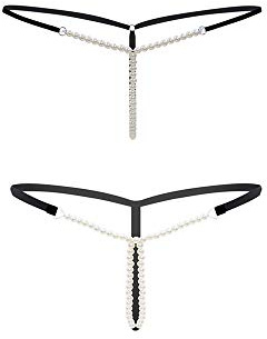 Nightease Perizoma da Donna T-String Mutandine Perizoma con Perle (2 Modelli)
