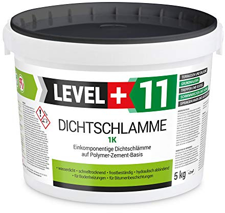 Dichtschlämme 1K 5kg, Abdichtung, Trockener Keller, Fundamentwände, Balkone, Terrasse, Dichtungsschlämme RM11
