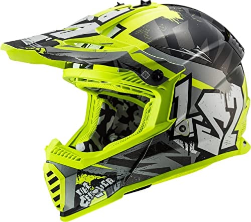 LS2, Crosshelme motorrad Fast evo Crusher black H-V yellow, XXL