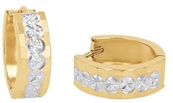 Amor Creolen Damen Ohrschmuck, 1,5 cm, Bicolor, Kommt in Schmuck Geschenk Box, 9979233