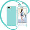 Nupcknn Funda Silicona Líquida con Cuerda para iPhone 7 Plus/8 Plus/6S Plus, Carcasa Suave Silicona Case con Correa Colgante Ajustable Collar de Cuello Cadena Cordón(Azul Glaciar, 5.5)