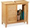 Relaxdays Armoire Dessous lavabo Bambou, 60x67x30 cm, 1 Grand Compartiment, 2 Portes, magnétique, Salle de Bain, Nature