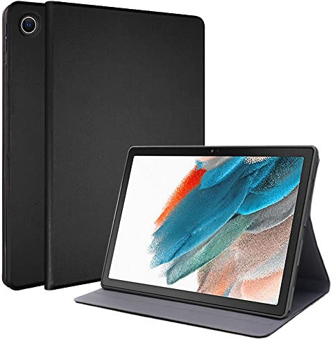 TECHGEAR Smart Case for Samsung Galaxy Tab A8 10.5 2022 Release (SM-X200 / SM-X205) PU Leather Slim Smart Case Stand Cover with Corner Protection [Auto Wake/Sleep] - Black