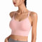 HANERDUN Damen Sport BH Yoga Bra mit Gepolstert Nahtlose Ohne Bügel und gibt Guten Halt Atmungsaktiv Riemchendesign und mittelstarkem für Fitness Lauf Joggen
