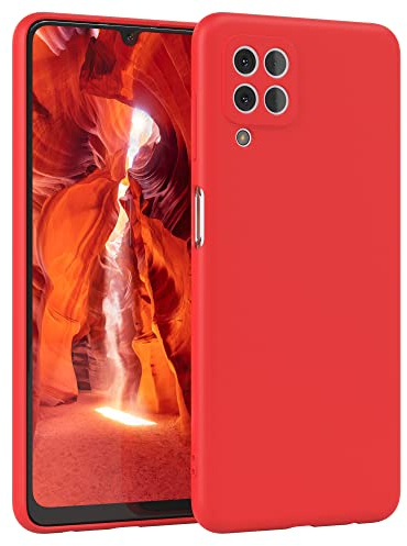 EAZY CASE - Silikonhülle für Galaxy M22 Hülle Silikon Case Rot weich stoßfeste Handyhülle Schutzhülle mit Kameraschutz Dünn Premium Schutz Cover TPU Phone Bumper in Mattrot