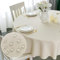 Yeahshion Runde Tischdecke Fleckabweisend Beige Φ180cm, wasserdichte Tischdecke Polyester-Leinen-Optik für Tisch, Esszimmer, Restaurant Schutz (Beige, Φ180cm)