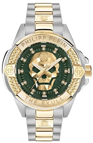 Philipp Plein Unisex Analog Quarz Uhr mit Edelstahl Armband PWNAA0622