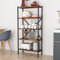 [en.casa] Estantería de Pie Mueble de Cocina Independiente con 5 Estantes para Comedor Salón Metal/Aglomerado 160 x 66 x 34 cm Nogal/Antracita