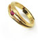 925er Sterling Silber Vergoldeter Ring mit Rotem Stein Oro