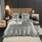 Freyamy Satin Bettwäsche 200x200 Luxus Glatt Seide Glanzsatin Bettwäsche Set Grau Einfarbig Rüschen Romantisch Sommer Bettwäsche Jungs 1 Bettbezüge und 2 Kissenbezug 80x80 mit Reißverschlüsse