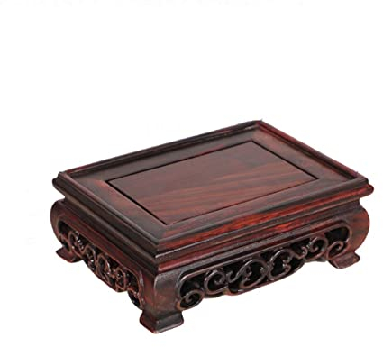 Bonsai-Basis Hölzerne Vase-Basis-Lampe-Teekanne hölzerner orientalischer Stil rechteckiger Basis-roter Palisander-Holzschnitzel-Display-Stand Stabiler Ausstellungsstand für Heimdekoration (Size : Lar