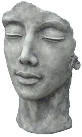 Jardinex Statue Visage Femme extérieur Petit Format - Gris Beton 50 cm