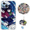 Demon -Slayer Hülle für iPhone 11 Anime Giyuu Handyhülle [Mit Schlüsselbund und 50pcs Aufkleber] Cartoons Transparent Silikon Case Hülle für iPhone 11