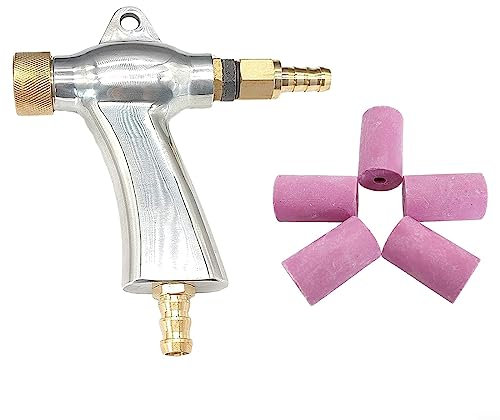DAZZLEEX Pistola di sabbiatura a scatola portatile, kit di strumenti per sabbiatrice con 5 ugelli in ceramica per sabbiatrice