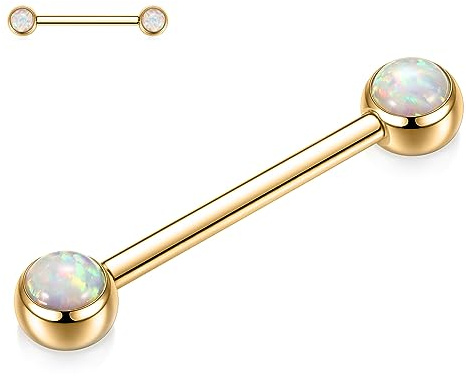 AROWRO 14G Nippelzungenringe G23 Titan Nippelschmuck Gerade Barbells Nippelzungenstange 12mm-18mm