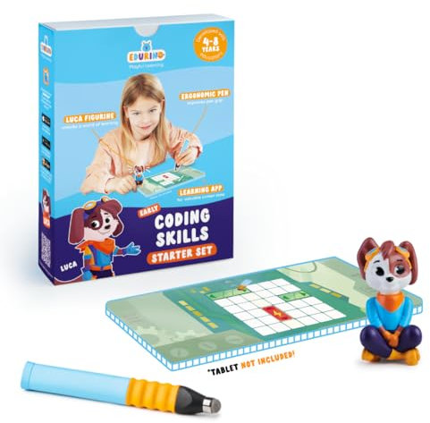 EDURINO Luca Starter Set - Coding Skills Games, Logical Thinking, Pattern Recognition - Educational Toy for Kids 4+ - Includes 1 x Luca, Ergonomic Pen, App Access, Problem-Solving, Handwriting