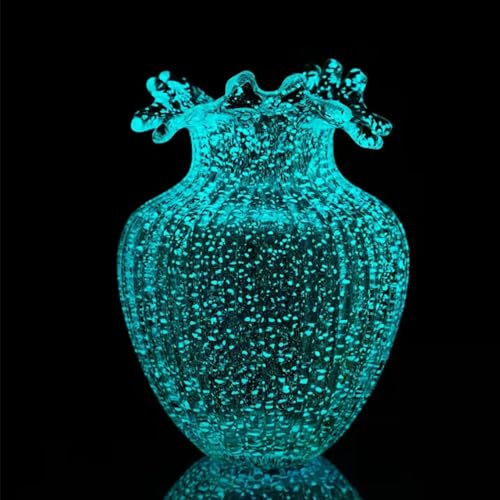 Radefasun Wave Mouth Vases Luminous Handmade Glass Flower Vase Desktop Ornaments Propagation Station Plant Holder for Home Wedding Decor (Wave)