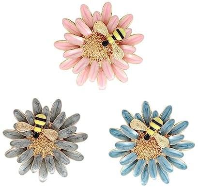 ifundom 3st Biene Brosche Hochzeitsbrosche Gänseblümchen-bouquet-pin Blumenbrosche Lustiger Stift Strass-anstecknadel Kragennadel Brosche Bienen Legierungsmaterial Strauß Strasssteine