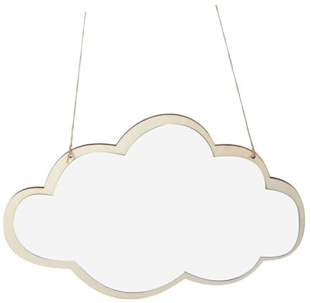 VINTORKY Wolkenförmiger Holzspiegel Acryl Moderner Wandspiegel Für Kinderzimmer Wanddekoration Langlebig Mit Wandhalterung