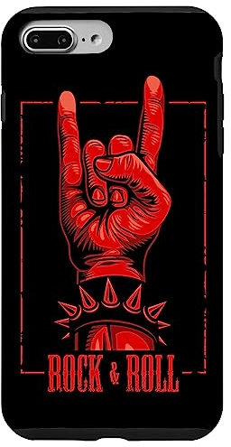 iPhone 7 Plus/8 Plus Rock Roll Music Hand Sign In Red Black Cover Cool Phone Case