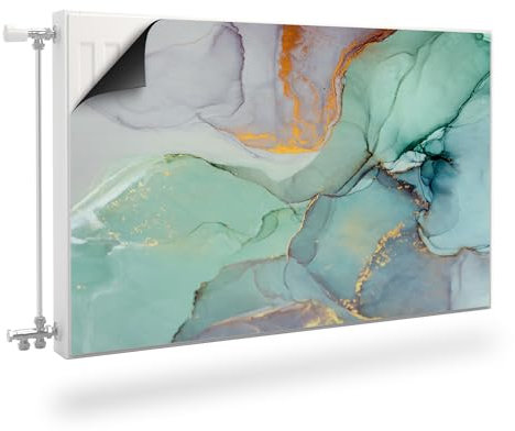 Muralo Cache-radiateur magnétique pour radiateurs à panneaux en acier ou en tôle, Inodore et sans danger pour la santé, pastels décoratifs en marbre, 80 x 60 cm (l x H)