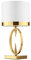HvKvHvY Lampada Da Tavolo Oro, Lampade Da Comodino Di Luce Moderna Per Il Soggiorno,Camera Da Letto Lampada Da Tavolo In Tessuto Bianco Base In Metallo E27 Lampada Da Letto, 49 X 25 Cm