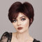Siudus Frauen Kurze Braun Perücke mit Side Hair Bangs Natürliche Pixie Cut Synthetische Haar Perücke für Halloween Täglichen Gebrauch(rote braun)