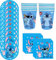 Kit de vaisselle de décoration pour 10 personnes, avec serviettes, assiettes à gâteau, tasses, bleu