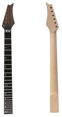YoungMonic Unlackierter E-Gitarrenhals im Ibanez-Stil, 24 Bünde, 64,8 cm, Ahorn-Palisander-Griffbrett-Ersatz (24 Bünde, 64,8 cm)