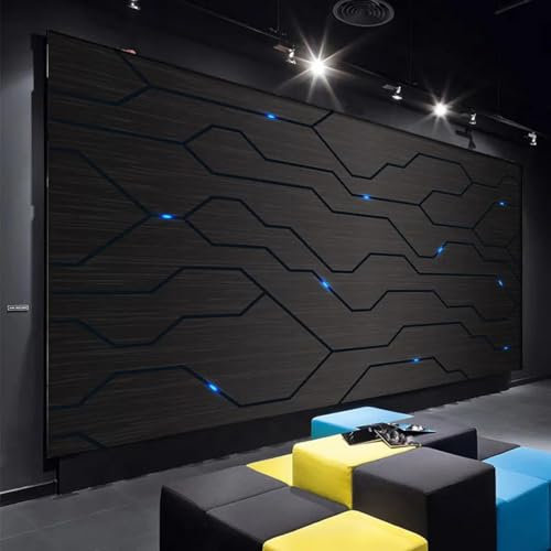 YYZOVBNN Papier peint mural 3d, circuit imprimé en métal noir, décoration industrielle, salle de sport électronique, café Internet, fond d'écran Ktv