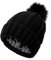 Db Mütze mit Kunststrickmütze, Wintermütze, warme Mütze für Damen, Strickbommel, Damenkappe, Damenkappe im Used-Look, Schwarz , Einheitsgröße