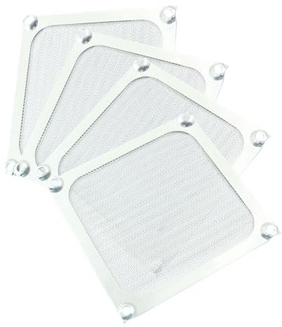 Kemcatui 4Pcs Computer Fan Filter Grills with Screws, 90mm Aluminum Frame Mesh Silver PC Dust Filter, Dustproof Cover for Computers Case