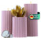 DecoValeira - 3er Set Dauerkerze (Ø 6,9 cm, H 9, 12, 15 cm) - Teelichthalter, Kerzenhalter in Kerzenoptik, Windlicht für handelsübliche Teelichter-Deko Kerzen, Tischdeko, Wohnzimmer Deko (puderrosa)