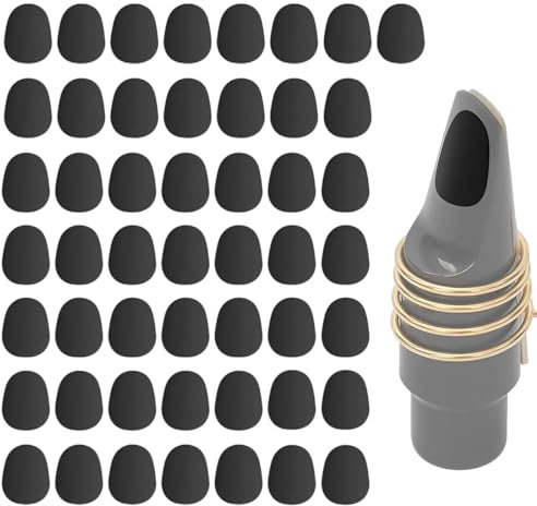 UYVPAER 50 Stück Bissgummi Klarinette, Saxophon Mundstück Patches Mundstückkissen Bissgummi Tenorsaxophon Altsaxophon Mundstück Schutz Bissplatte Klarinette 0,8 Mm