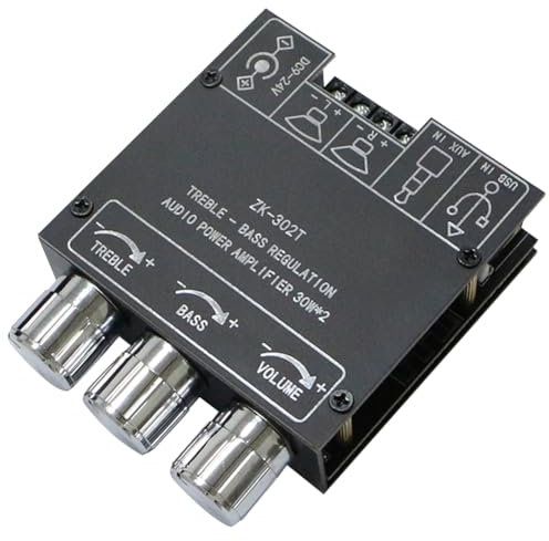 WMFASBAG Compatible con 5.1 Placa amplificadora de subwoofer 30W+30W Placa amplificadora estéreo de Audio de Alta Potencia de 2 Canales Placa amplificadora de Audio estéreo