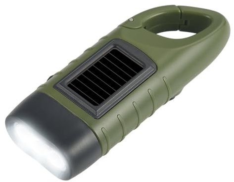EKNBKE Lampe de poche solaire à manivelle, lampe de poche d'urgence à manivelle, lampe de poche de survie portable à LED, lampe de poche solaire à manivelle pour camping, extérieur, randonnée, pas