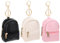 3 Stück Mini Rucksack Schlüsselanhänger, süße Mini-Kosmetiktasche aus PU-Leder, kleine Tasche mit Reißverschluss, Mini-Tasche für Münzen, Lippenstift, Schlüssel, Datenkabel (Beige, Rosa, Schwarz)