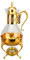 Glass Teapot Set, Glass Coffee Pot Glass Teapot with Warmer Turkish Teapot Vintage Style Tea Kettle Clear Glass Teapot with Lid and Cup (Gold)