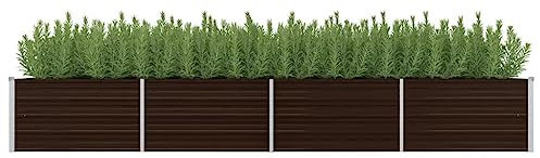 Myheimly Garten-Hochbeet Braun 320 x 80 x 45 cm Verzinkter Stahl