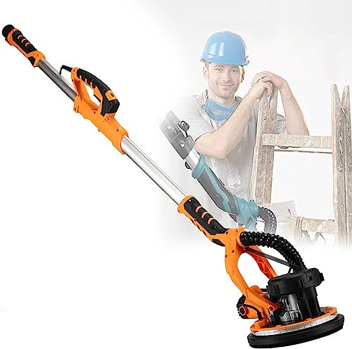 Generisch Trockenbauschleifer mit Vakuum, Einstellbarer Geschwindigkeit, mit LED-Leuchten, 6 Variable Geschwindigkeit 900-1200 U/min, für Trockenbau, Decke, Wand, Boden-110 V