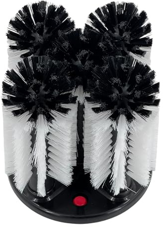 Chabrias Ltd Brush Glass Washer Manual Glass Cleaning Brush for pint glasses, Perfect for Home and Professional use in Bars and Cafe, Black and White (5 Brush)