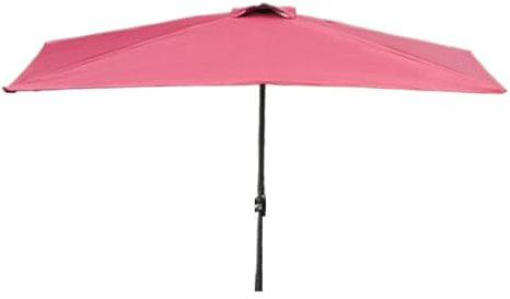 OOMRNV Parasol D'Extérieur Demi-Parasol De Marché Extérieur Parasol Rectangulaire Mural sans Base Parasol De Jardin,Rosso-250 * 130cm
