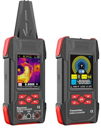 Luocute Digital Cable Detector, Wire Locator for Wall Underground Electrical Fault with Thermal Imaging 60000 Counts Auto Ranging Multimeter, Built in Flashlight Auto Shutdown