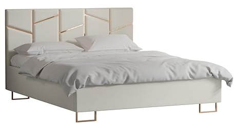 4ALL HOME Polsterbett Arctis 120/140/160/180/200x200 cm mit Bettkasten und Lattenrost – Designerbett – Komfortbett mit Stauraum – Mettalrahmen mit Gasdruckfedern (Royal 04 Beige, 200x200 cm)