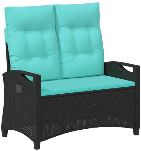 vidaXL Gartenbank mit Kissen 105 x 60 x 112 cm Stahl, Garten- und Terrassenbank, rechteckig, Moderne Liege, Bequeme Schaumstoffpolster für chillen und entspannen