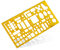 Aristo AR5063 Möblierungsschablone Architekt (1:50, Darstellung von Einrichtungsplänen, Tuschenoppen, formstabiler PET-Kunststoff) orange-transparent