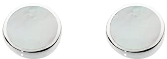 Dew Sterling Silver and Shell Round Stud Earrings