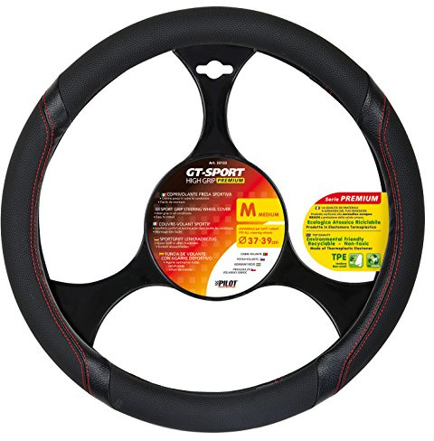 LAMPA 33133 Premium Gt-Sports Steering-Wheel Cover, Thermoplastic Elastomer (TPE), Medium