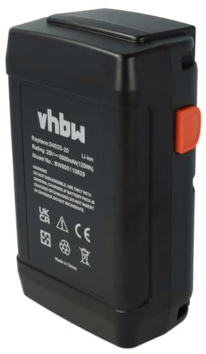 vhbw Akku kompatibel mit Gardena Spindelmäher 380 C, 380 EC, 380 Li, 4024-20, 40254-20, 4028-20 ersetzt Gardena 4025, 8838, 8838-U (Li-Ion, 5000mAh, 25V)